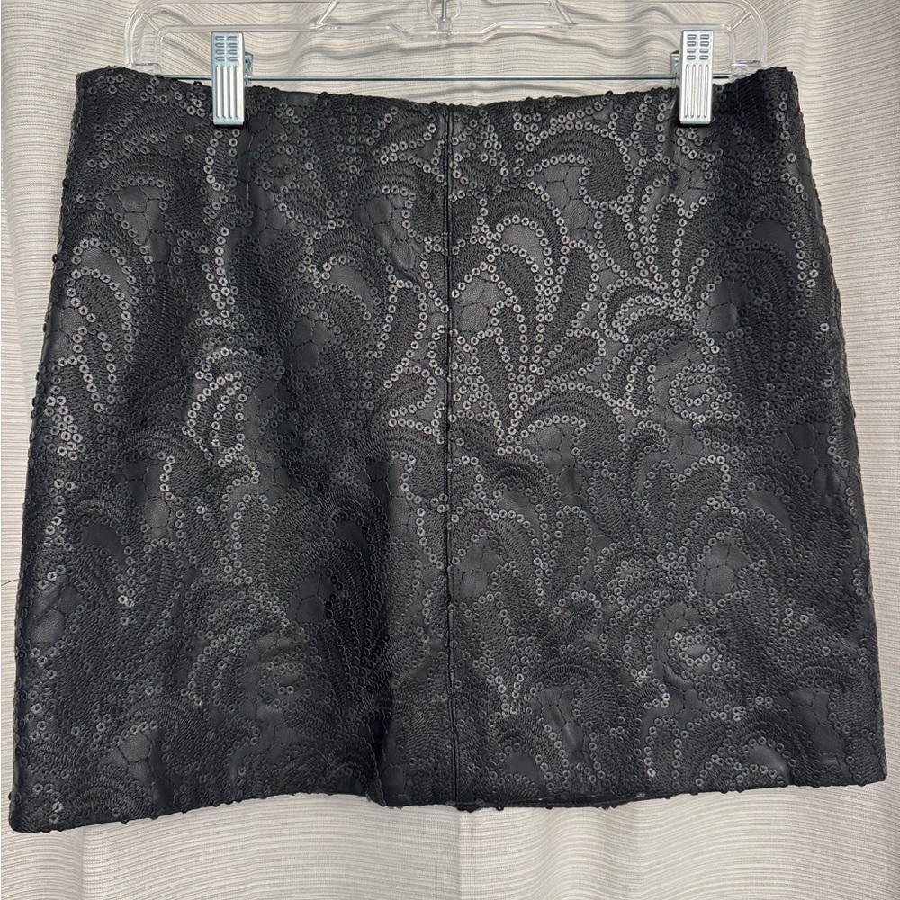 BLANKNYC leather and sequin skirt